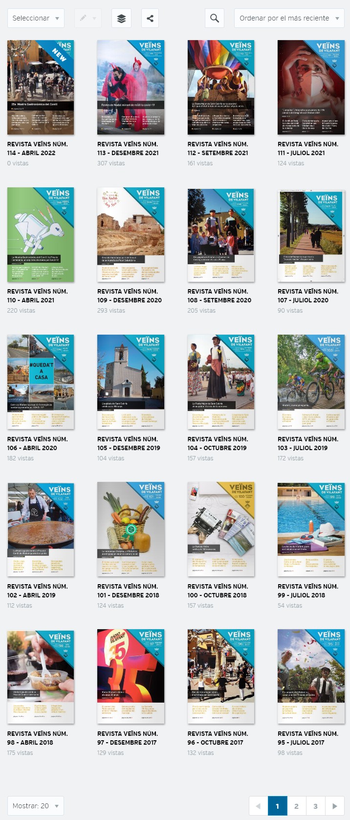 hemeroteca amb revistes veins des del 2010