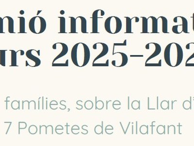 3 juliol 2025: Reunió informativa curs 2025-2026 - Llar d'infants 7 pometes