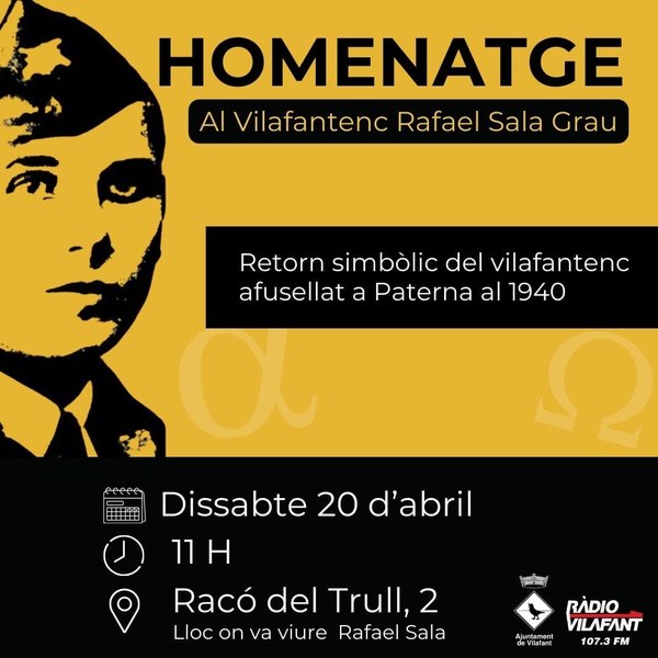 Acte simbòlic de retorn del vilafantenc Rafael Sala Grau