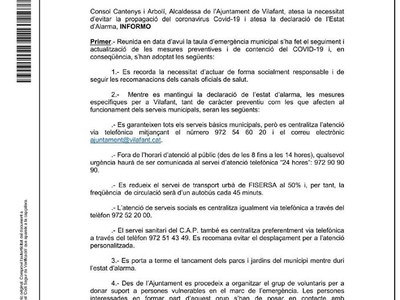 BAN d'estat d'alarma - Covid19