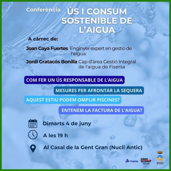 Conferència sobre l'ús i consum sostenible de l'aigua a Vilafant