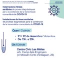 Cribatge de la covid19 per a tota la població dilluns 21 i dimarts 22 de desembre 2020 (15h a 20h)