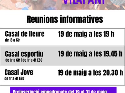 Ja tenim la informació i les dates de les reunions pels Casals d'estiu