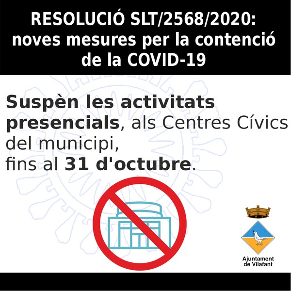 Noves mesures de contenció de la Covid-19