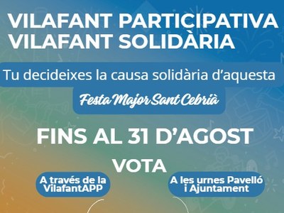 Vilafant escollirà quina entitat sense ànim de lucre serà la beneficiària de la solidaritat de la Festa Major.