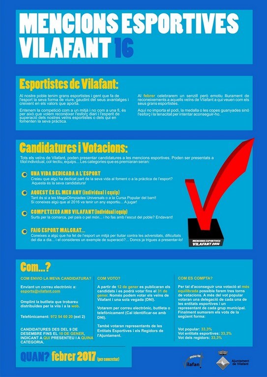 Cartell Mencions Esportives Vilafant 2016
